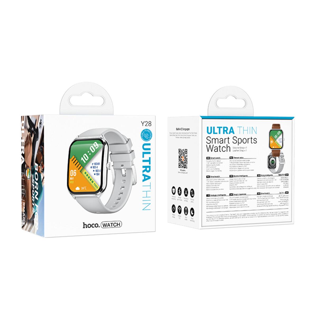 Смарт-годинник Hoco Y28 AMOLED Smart Sports Watch Call Version 1,96" BT5.2 200 mAh Silver (6942007648486) - фото 3