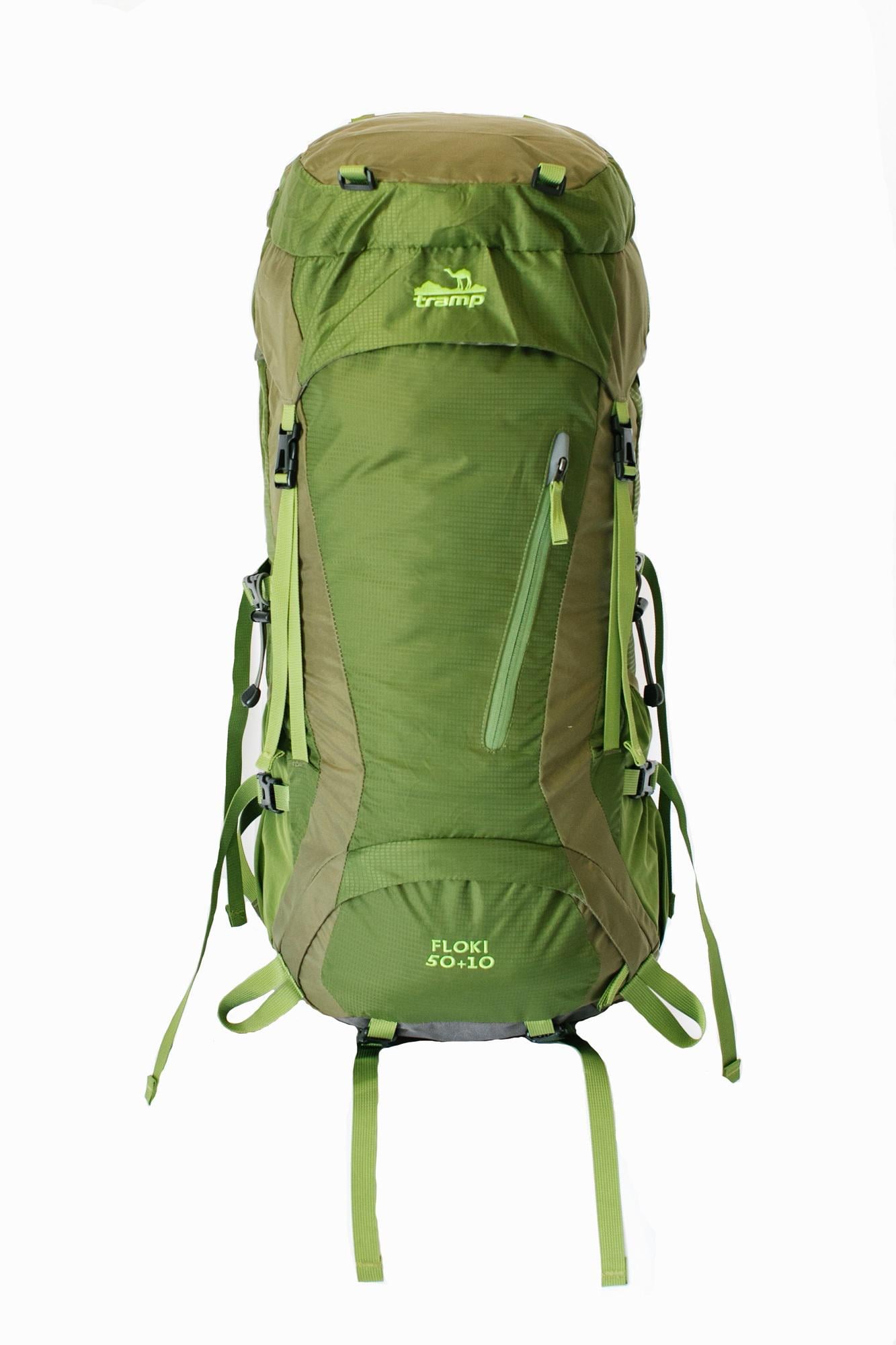 Рюкзак туристический Tramp Floki 50+10 л 63х27х25 см Зеленый (UTRP-046-green)