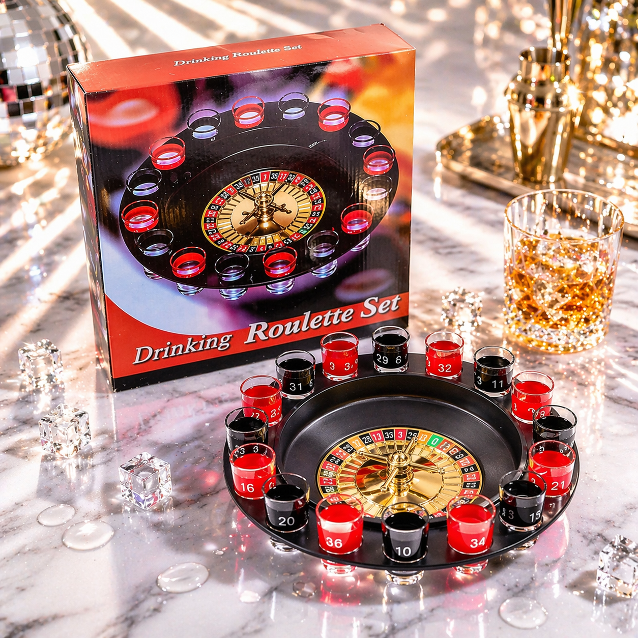 Игровой набор Алко Пьяная рулетка 066-P 16 стопок 20 мл 30 см (33970839)