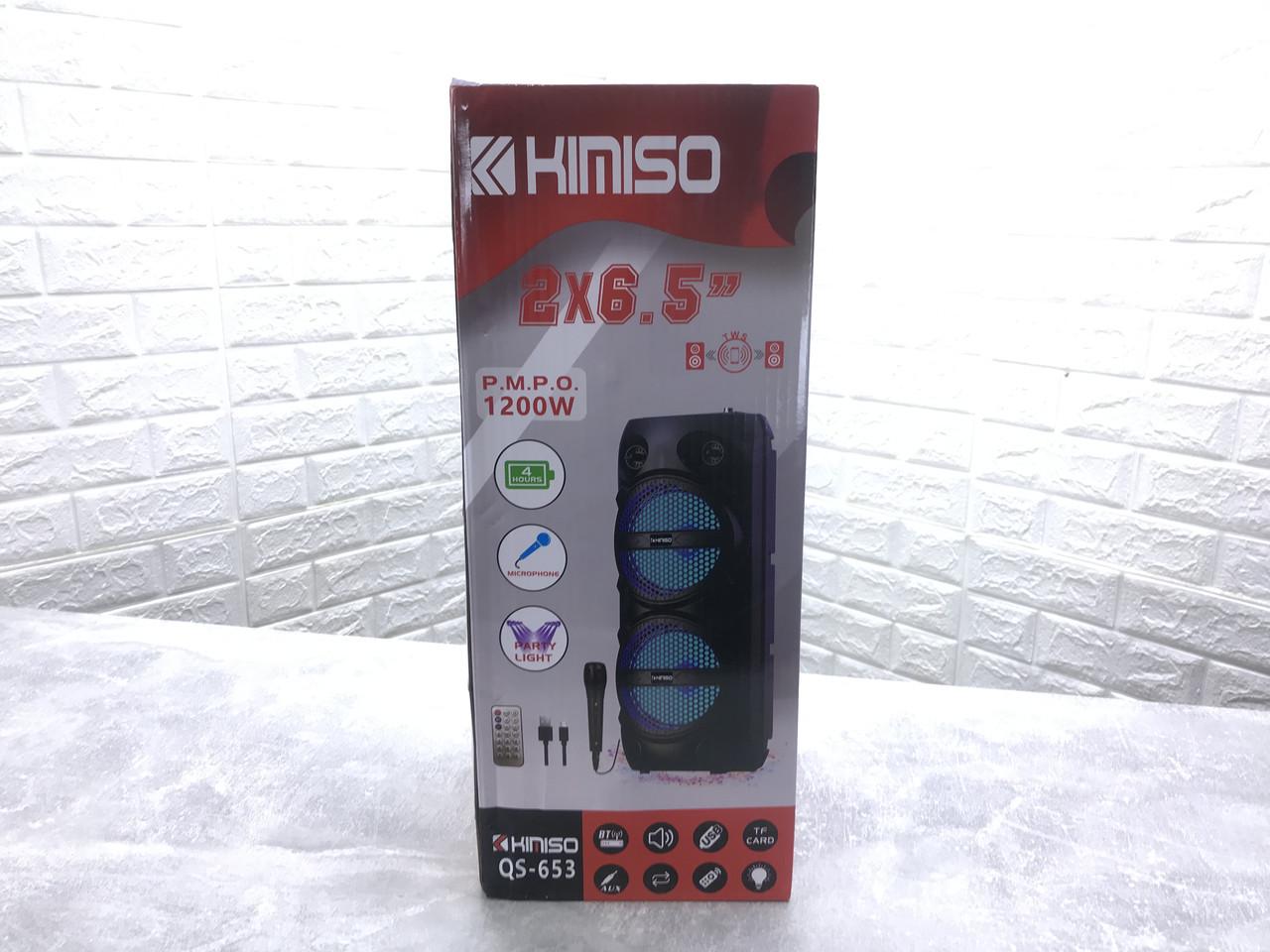 Колонка портативна Kimiso QS-653 Bluetooth з підсвічуванням та караоке - фото 3