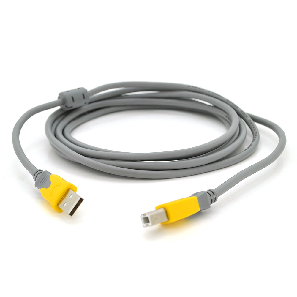 Кабель USB 2,0 V-Link AM/BM феритовий фільтр 1,5 м Cірий/;овтий (YUT_V2684)