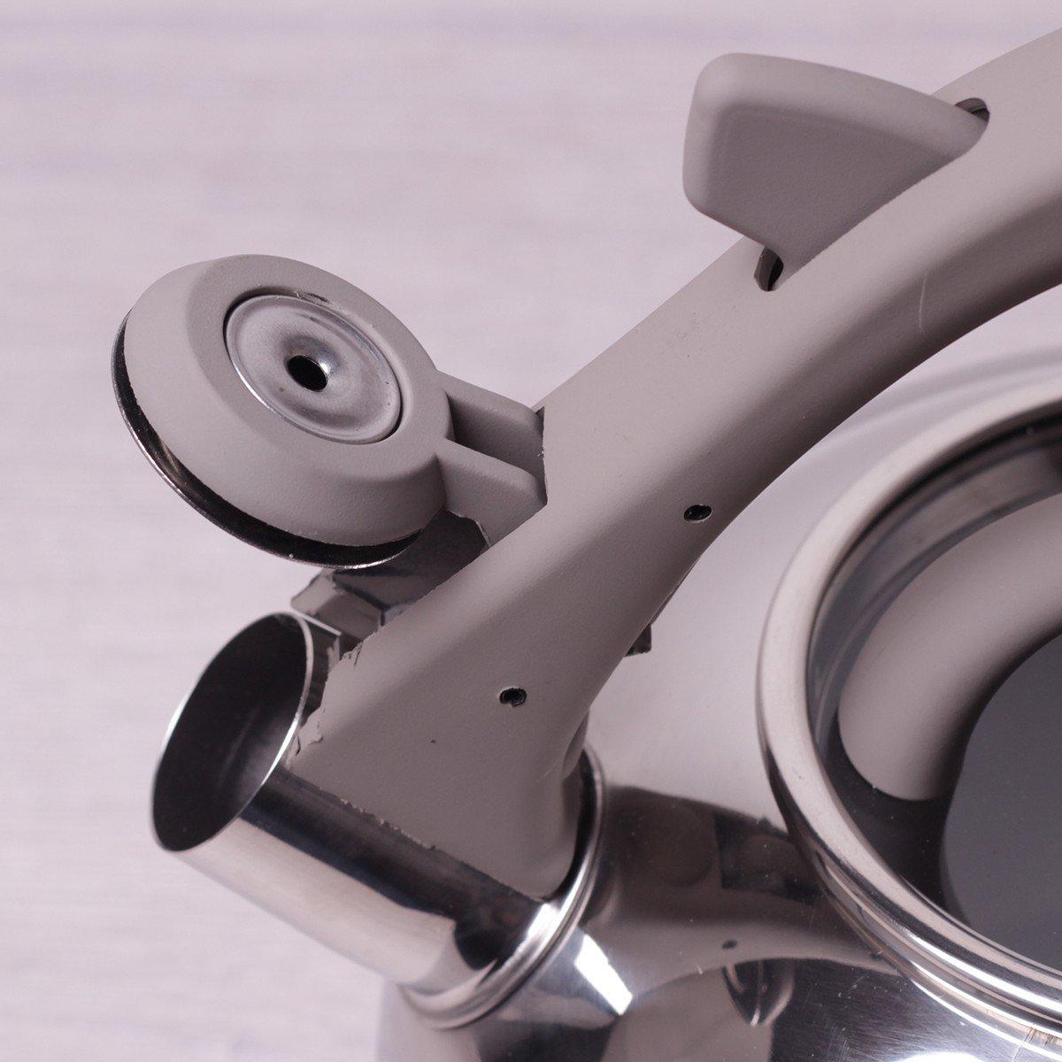 Чайник Kamille 2,8 л со свистком и стеклянной крышкой Серый KM-0687A - фото 3 Чайник Kamille 2,8 л со свистком и стеклянной крышкой Серый KM-0687A - фото 3