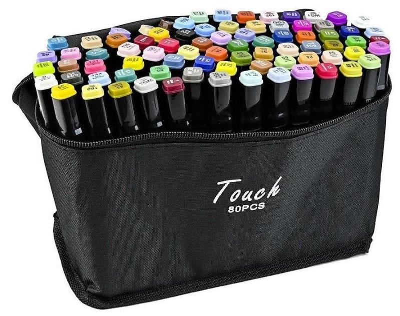 Набор скетч-маркеров Touch для рисования двусторонних в чехле 1-7 мм 80 шт. (1429438486)