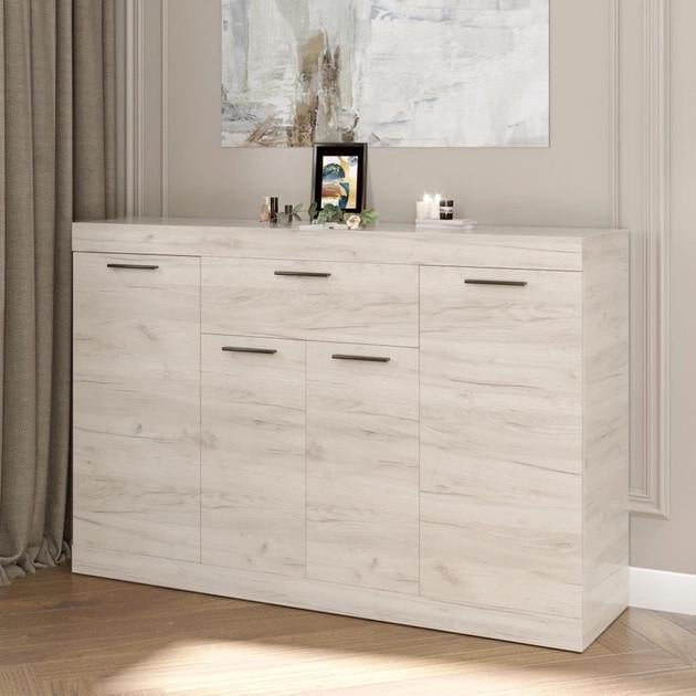 Комод Эверест с дверью и ящиком Соната-7 140х38х94 см бБлый