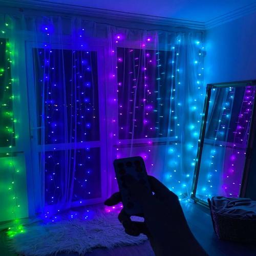 Штора світлодіодна RGB з пультом управління від мережі 8 кольорів 3x3 м (1276) - фото 2