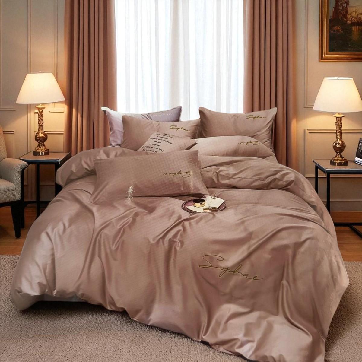 Постільна білизна Koloco Sophae сатин євро Бежевий (42005) - фото 2 Постільна білизна Koloco Sophae сатин євро Бежевий (42005) - фото 2