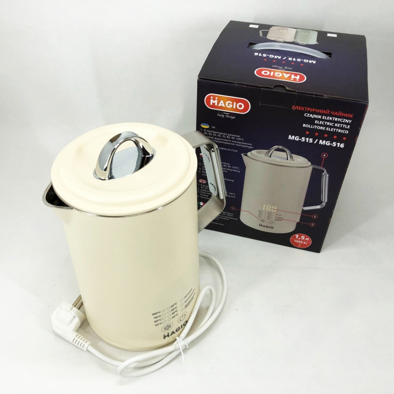 Електрочайник Magio MG-516 з регулювання температури 1,5 л 1500W (26202743) - фото 10 Електрочайник Magio MG-516 з регулювання температури 1,5 л 1500W (26202743) - фото 10