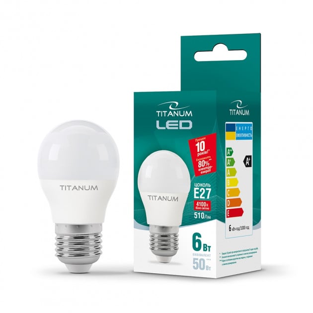Лампа светодиодная TITANUM G45 6W E27 4100K 220V White (10010)