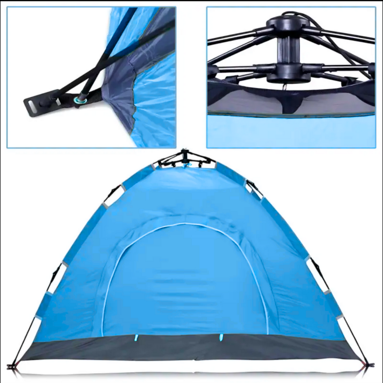 Палатка-трансформер туристическая самораскладная 200х150х115 см Голубая (1945578101) - фото 5 Палатка-трансформер туристическая самораскладная 200х150х115 см Голубая (1945578101) - фото 5