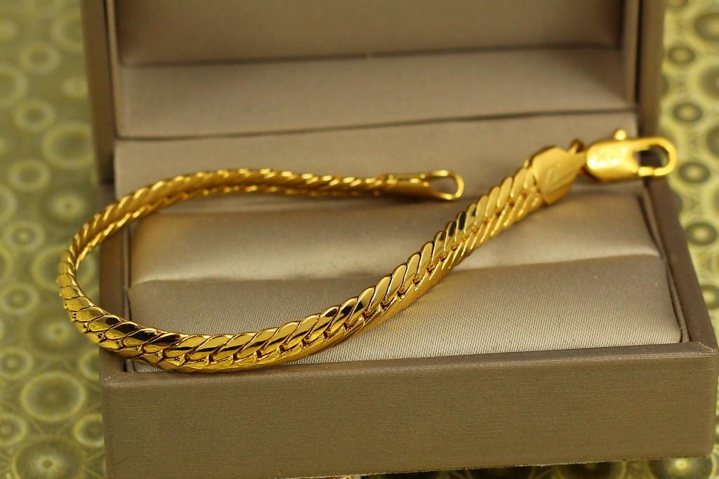 Браслет Xuping Jewelry Снейк 17,5 см 6 мм Лимонное золото (1880232056)