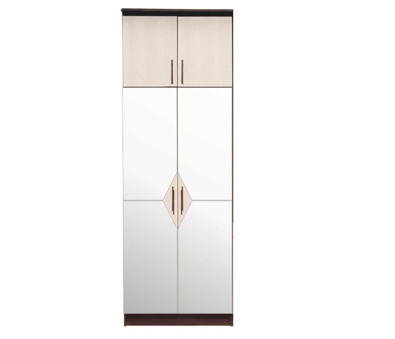 Прихожая МАКСИ-МЕбель Омега Шкаф 0,8м, 2-х-дверный зеркальный Венге магия/Дуб молочный (11178)