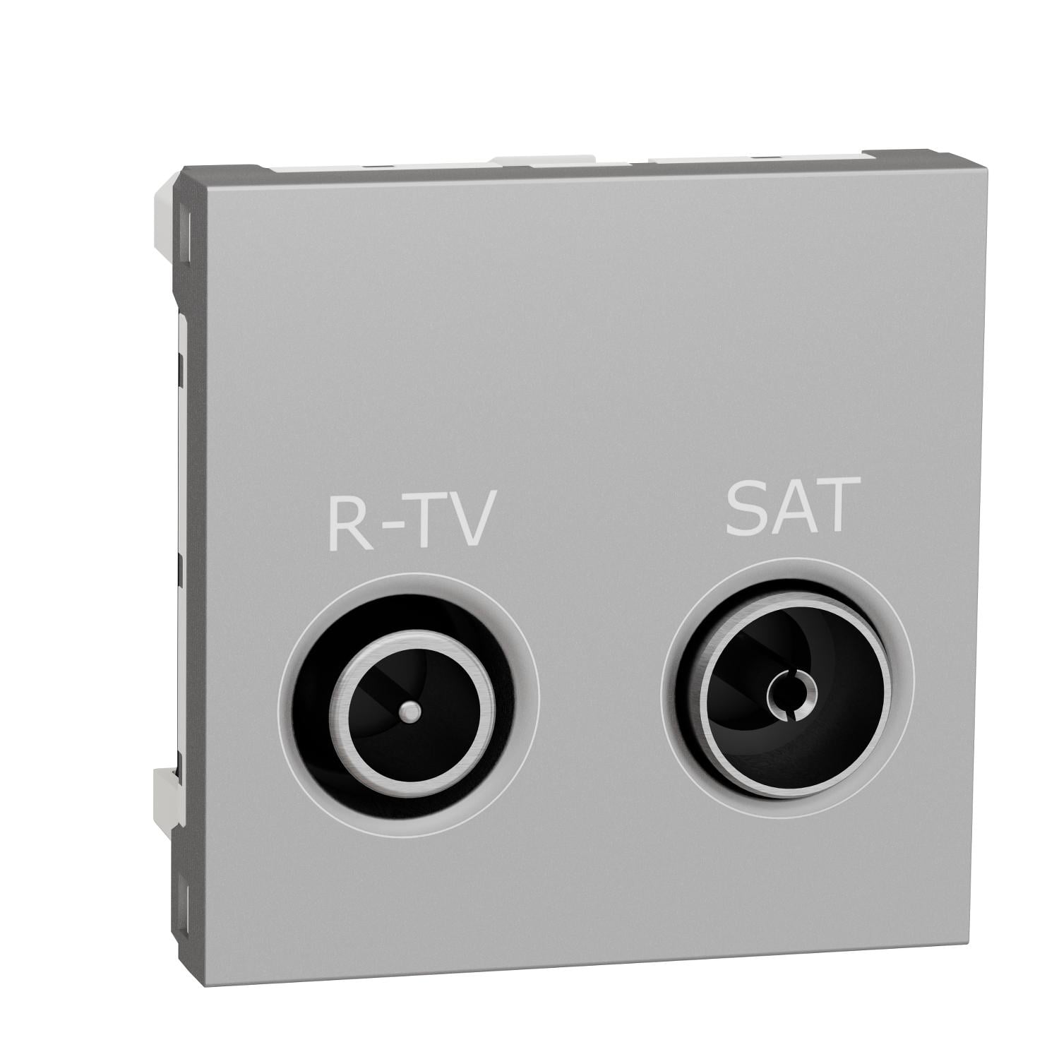 Розетка R-TV/Sat Schneider Electric Unica New 2 модуля Алюминий (NU345430) Розетка R-TV/Sat Schneider Electric Unica New 2 модуля Алюминий (NU345430)
