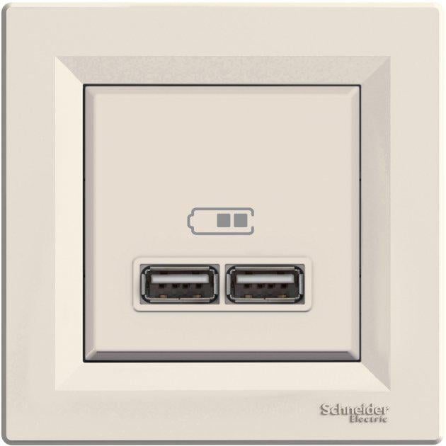 Розетка USB Schneider Electric EPH2700223 Asfora пластик Кремовый (11485999)