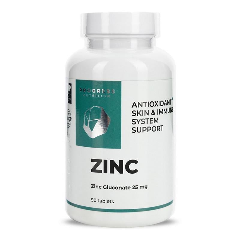 Цинк Progress Nutrition Zinc Gluconate 25 mg 90 табл. (22680-01)