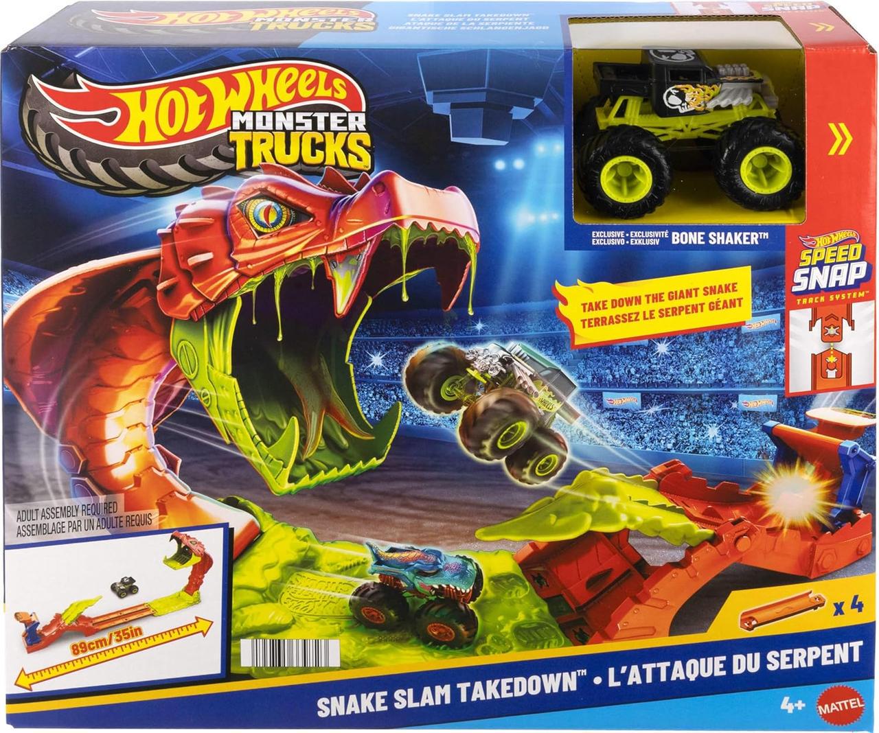 Трек Hot Wheels Monster Trucks Атака змеи с Бон Шейкером (JJN44)