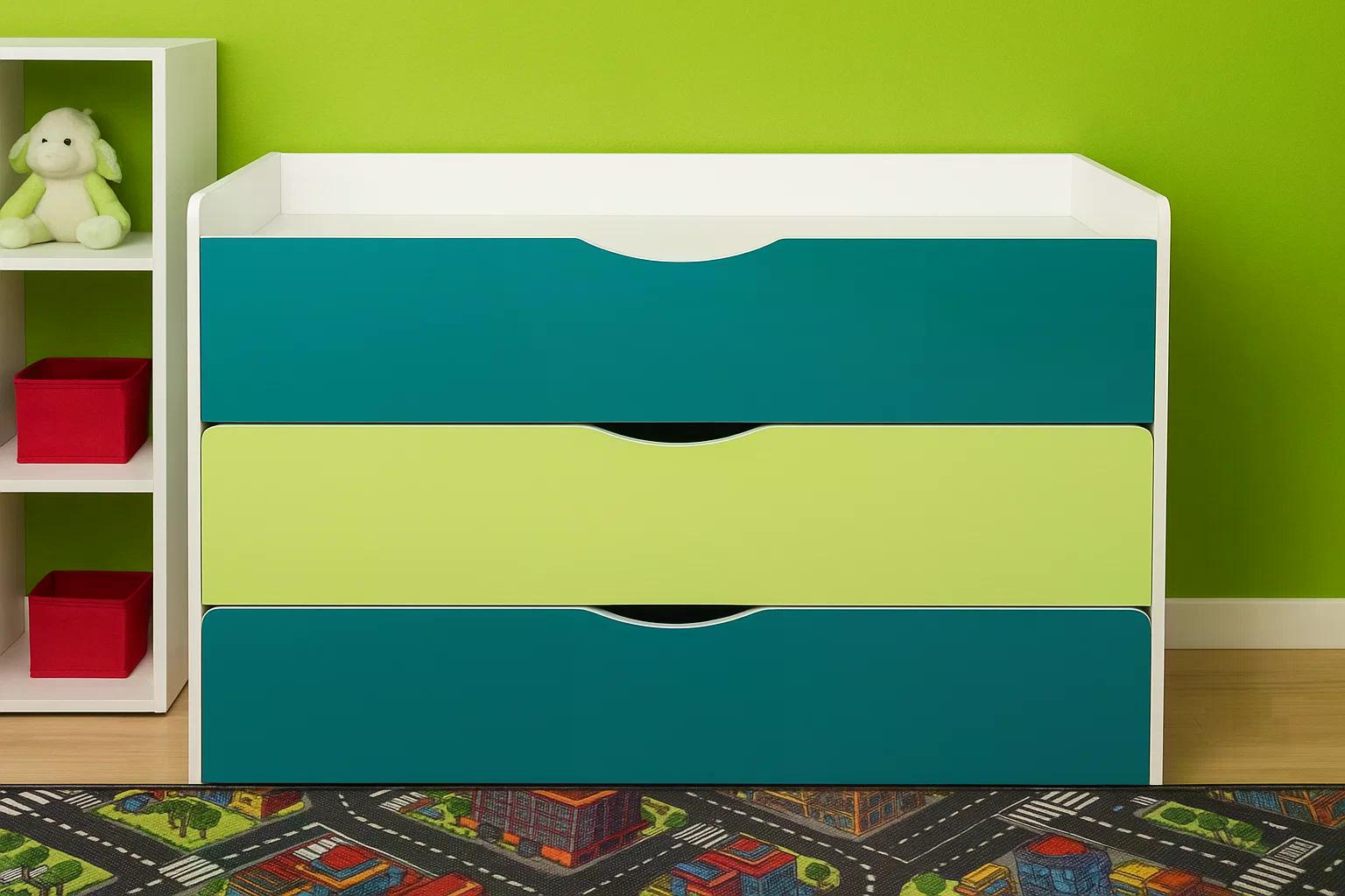 Кровать 3-х ярусная DS-27 Green/Green Water