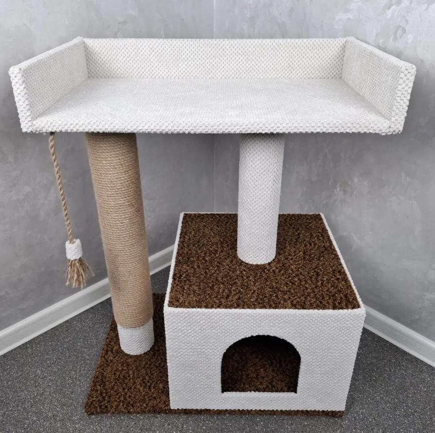 Когтеточка для кошек всех пород с большим домом лежаком - фото 5 Когтеточка для кошек всех пород с большим домом лежаком - фото 5