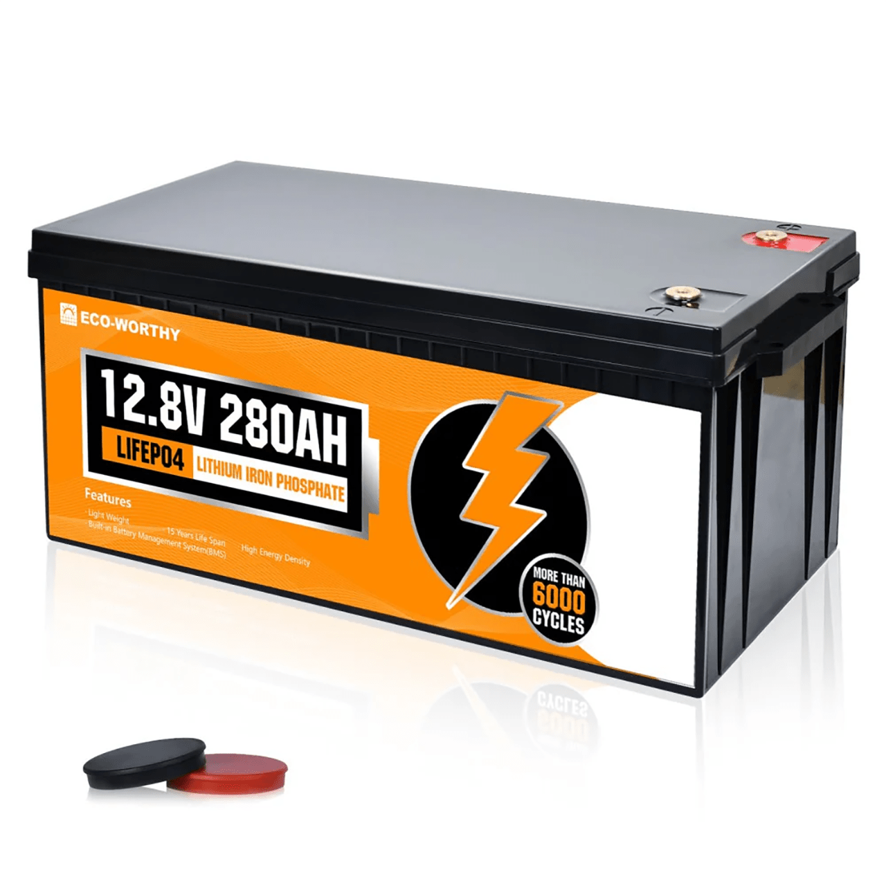 Аккумулятор LiFePO4 Eco-Worthy 12,8V 280Ah Bluetooth 3584Wh BMS >6000 циклов литий-железо-фосфатная батарея