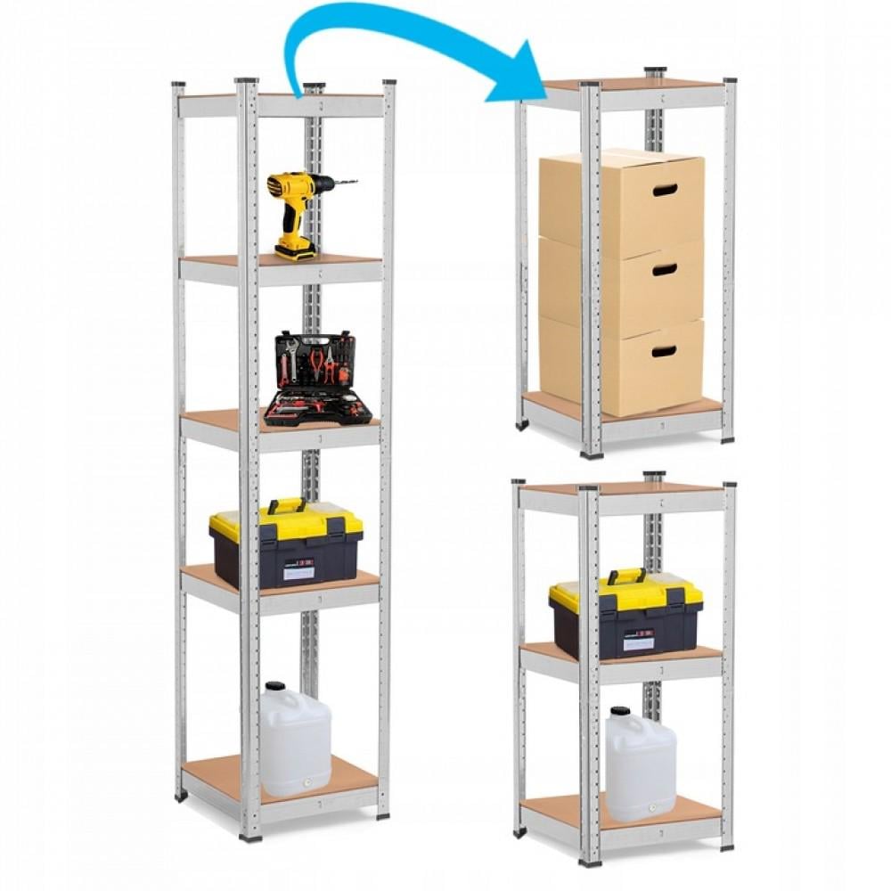 Стеллаж металлический 5 полок МДФ БОНА-оптима 180х40х40 см Цинк (381311) - фото 5 Стеллаж металлический 5 полок МДФ БОНА-оптима 180х40х40 см Цинк (381311) - фото 5