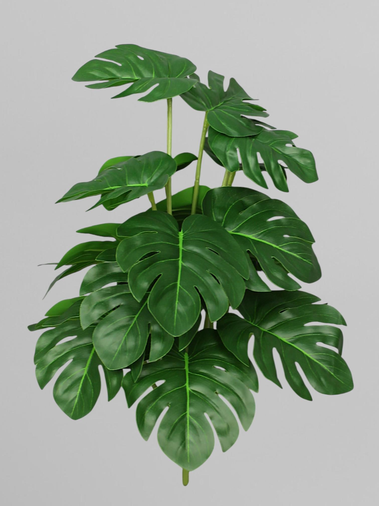 Искусственный куст монстеры 30 см Зеленый (Р01101)