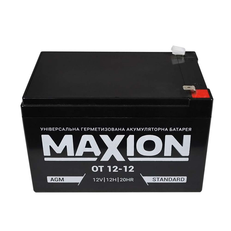 Акумулятор свинцево-кислотний MAXION AGM OT 12-12 12V 12 Ah для ДБЖ (27829)