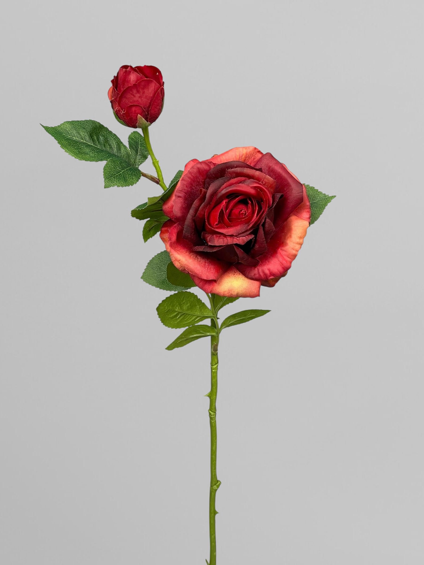 Искусственная роза на стебле из латекса 65 см Красный (К02103)