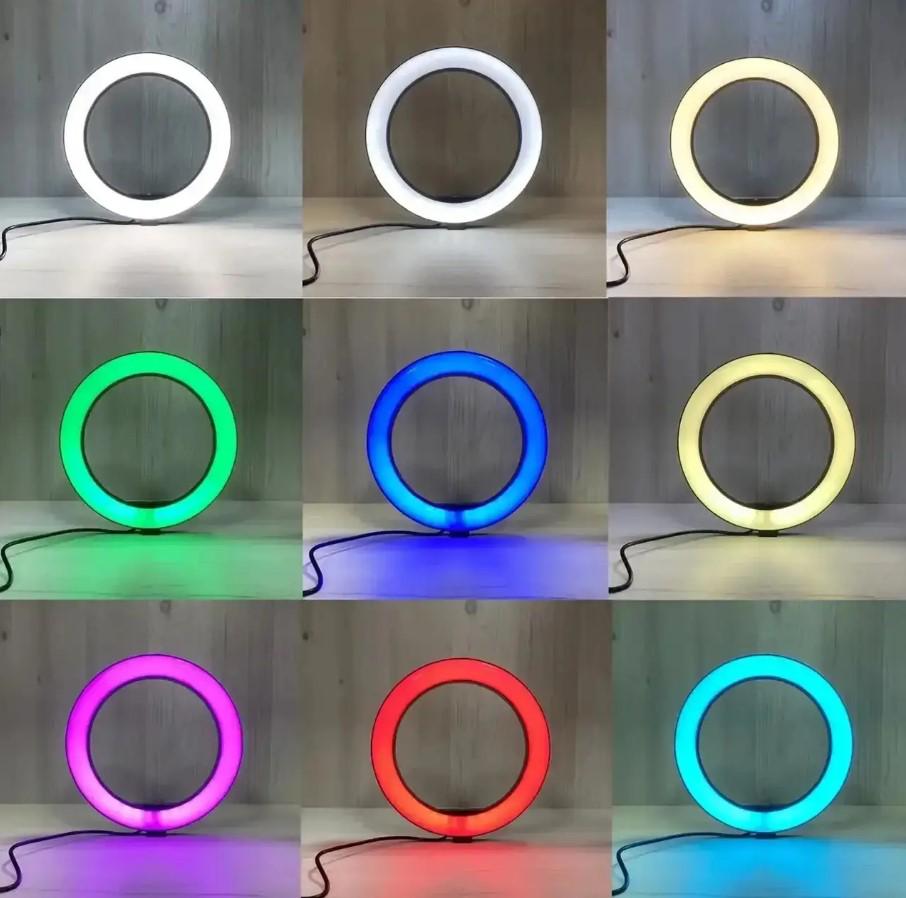 Кольцевая лампа для фото и видео съемки Ring Light LED с держателем RGB 15 режимов 30 см (532-1) - фото 6 Кольцевая лампа для фото и видео съемки Ring Light LED с держателем RGB 15 режимов 30 см (532-1) - фото 6