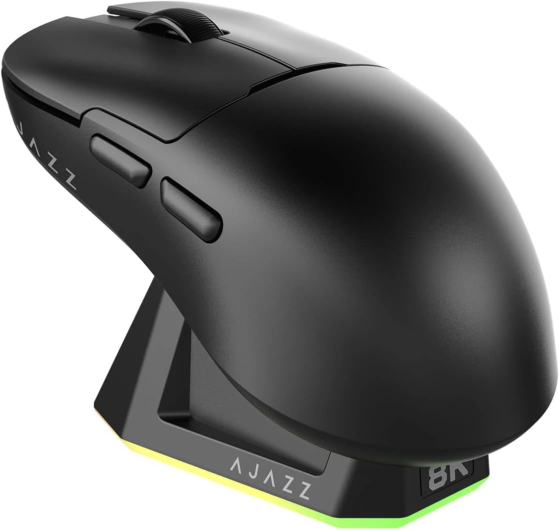 Комп'ютерна мишка трирежимна Ajazz AJ159 PRO PAW3395 Ведмедик 2.4G 26000 DPI RGB Black (24733498)
