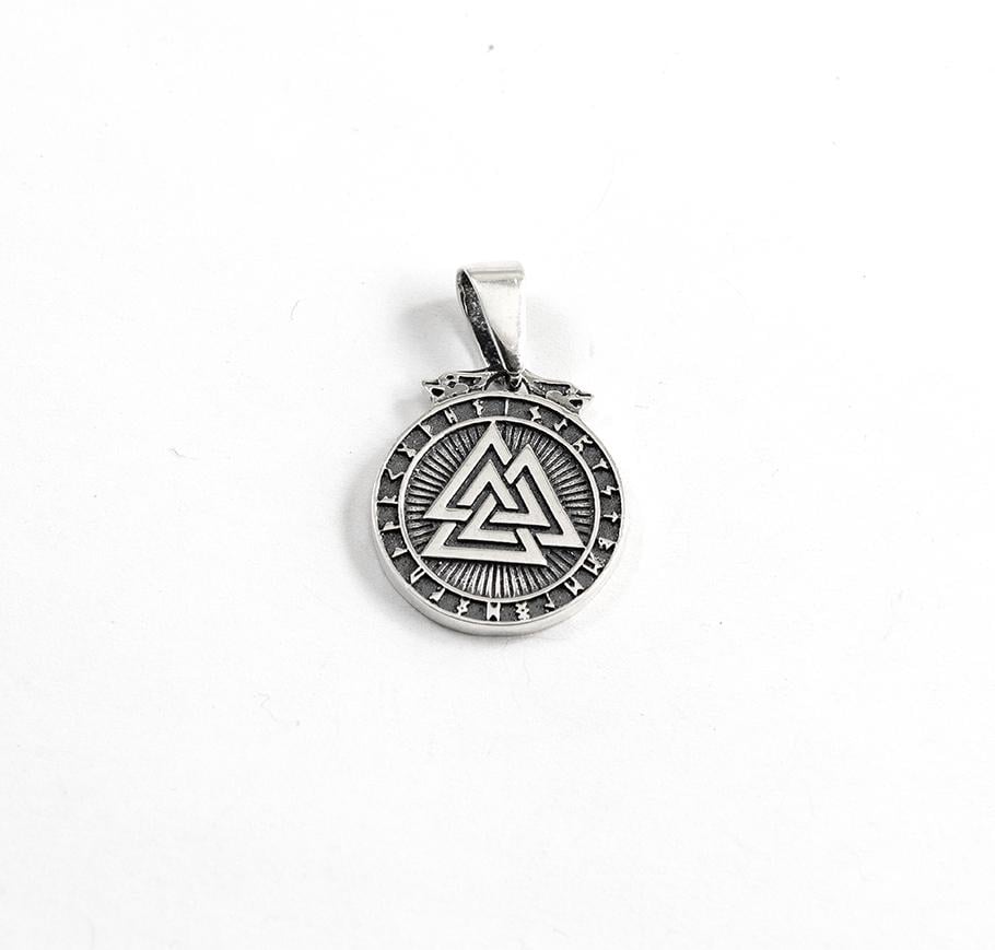 Кулон оберег Maxi Silver 9554 Валькнут в рунном кругу (89554)