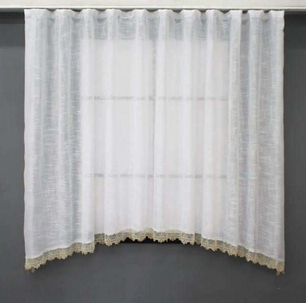 Тюль арка льон/макраме 270х160 см Білий/Бежевий (000к 51-199) - фото 1