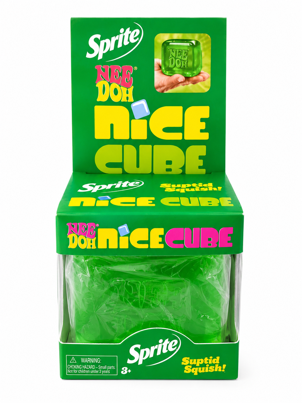 Сквіш антистрес NeeDoh Nice Cube кубик льоду сенсорна іграшка Sprite 5,7 см (3064633442)