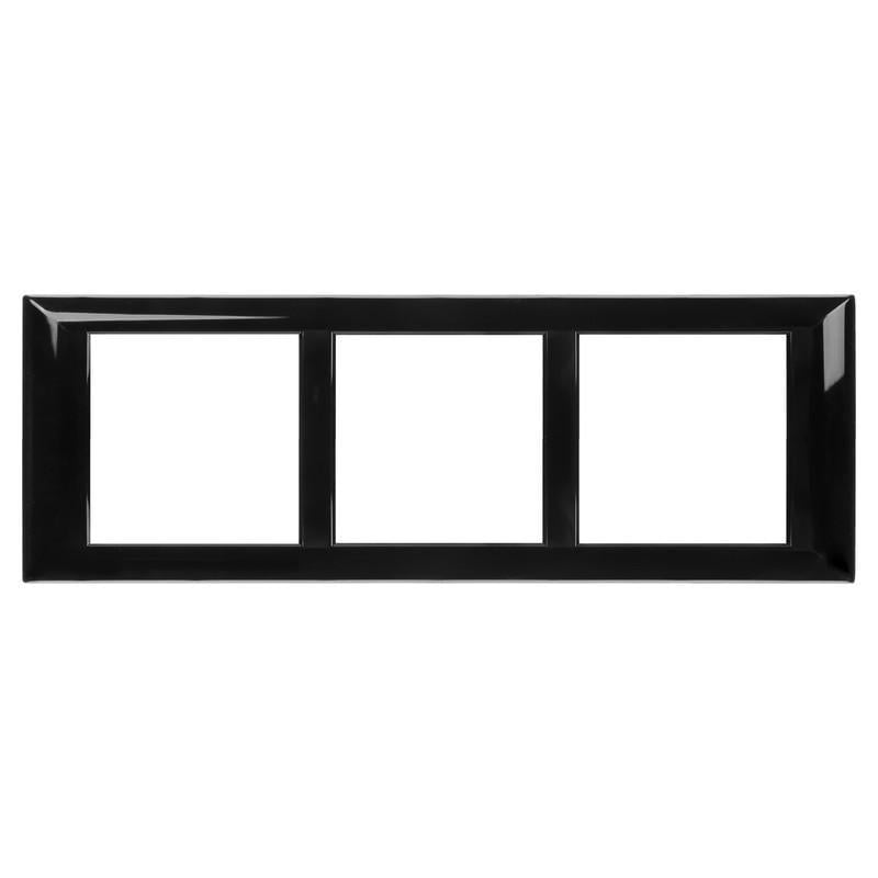 Рамка из суппорта 3-постовая ДКС Avanti 63,5х183,9х7 мм с каркасом для In-Liner Front/Aero Черный (4402916)