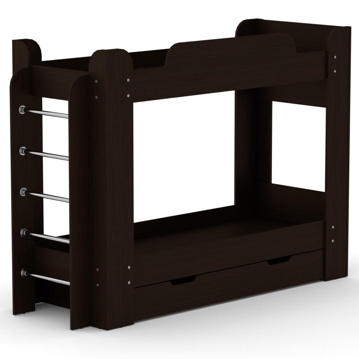 Кровать двухярусная Компанит Твикс 70x190 см Венге темный (26889931)