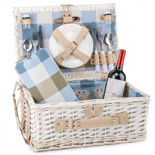 Корзина для пикника Lefard Природа на 4 человека 44х30х20 см Белый (0503-022)