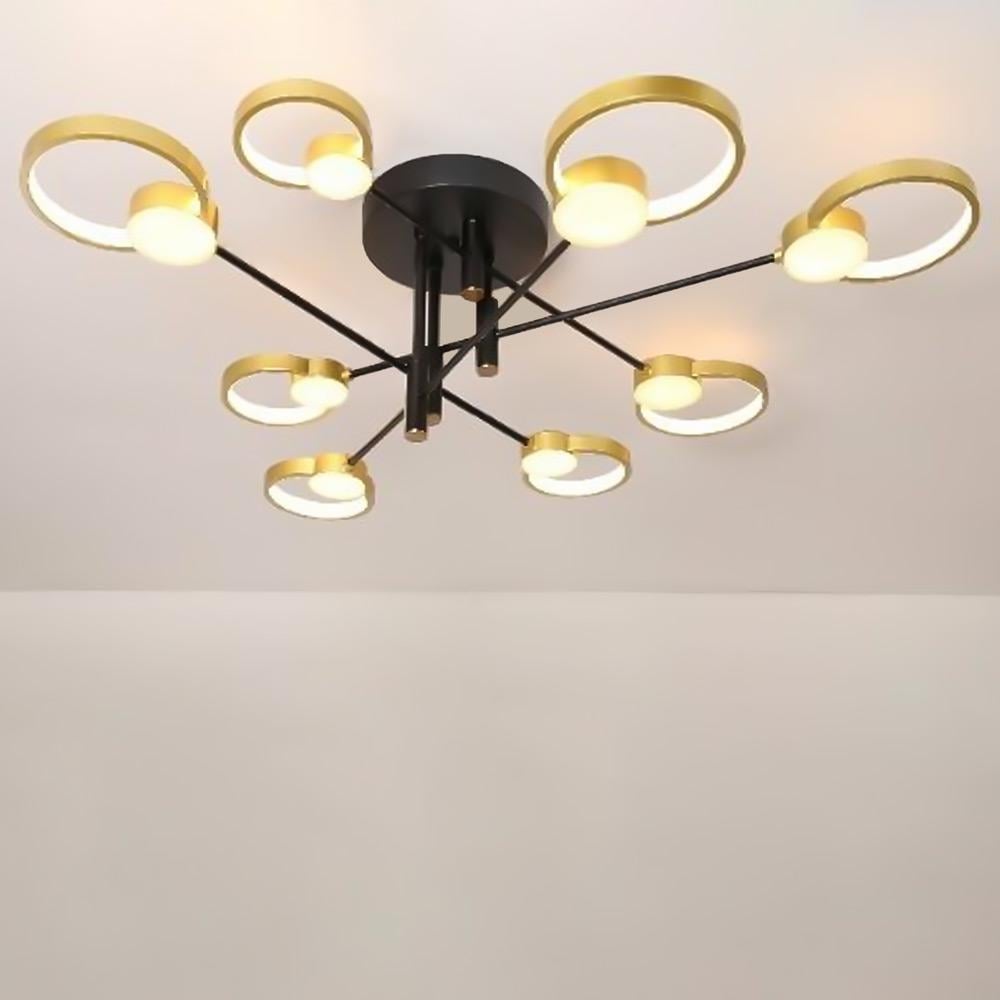 Люстра потолочная светодиодная Light House SRS-19595/8 80W плафон золотой Черный