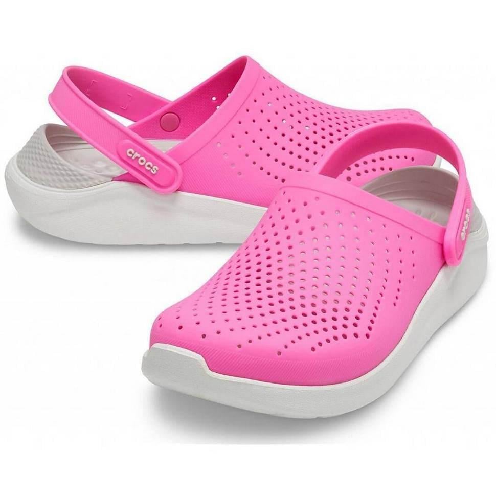 Сабо жіночі Crocs LiteRide Clog Electric Pink/Almost White Рожевий (27822)