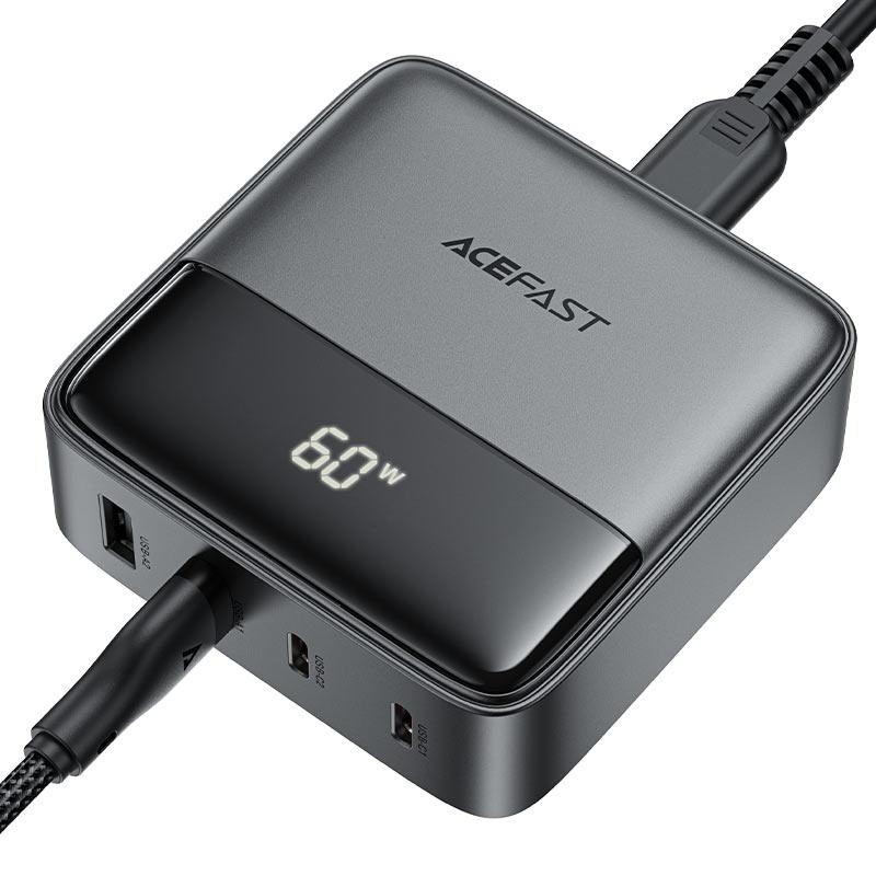 Зарядное устройство Acefast Z6 65W 2xType-C 2xUSB Gan Fast Charger 1,5 м Space Grey (6974316283324) - фото 2
