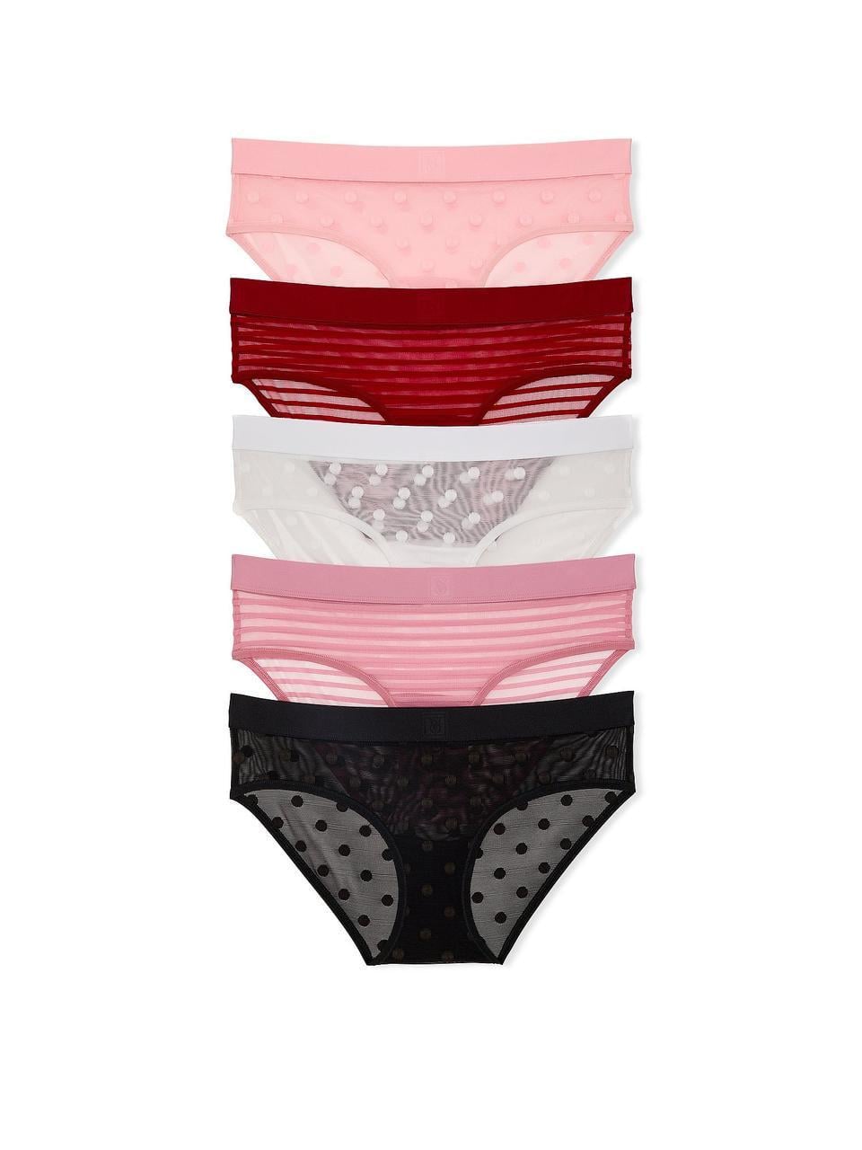 Набор трусиков Victoria's Secret Sheer Heritage Logo Hiphugger 5 шт. XS Разноцветный (43652955162779)