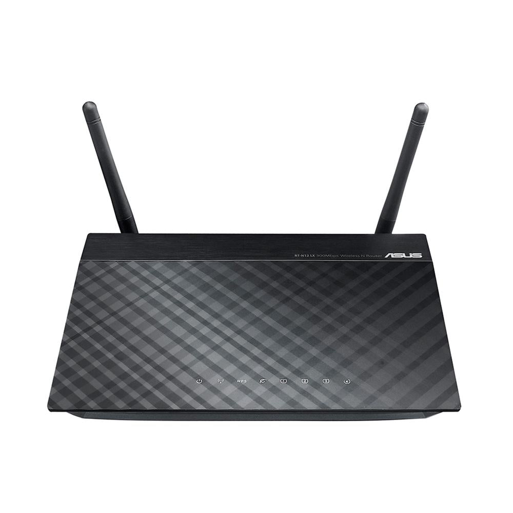 Роутер Asus RT-N12 E Wi-Fi 2,4 GHz до 300 MB/s 4xLan/1xWan 2 всенаправленные съемные антенны 179x128x28 мм Black