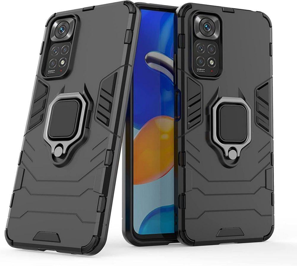 Противоударный чехол Xiaomi Redmi Note 11 (подставка кольцо) Black (29704-2B)