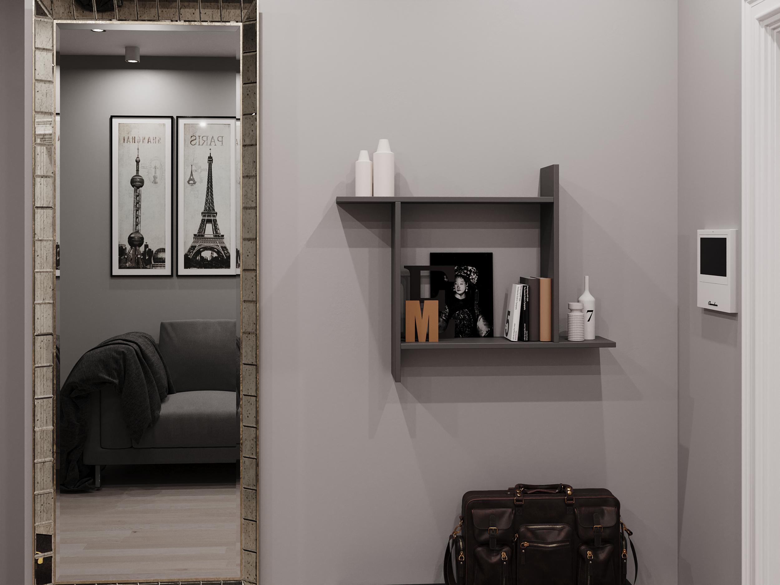 Полка для книг T-9 Moreli квадратная настенная Антрацит