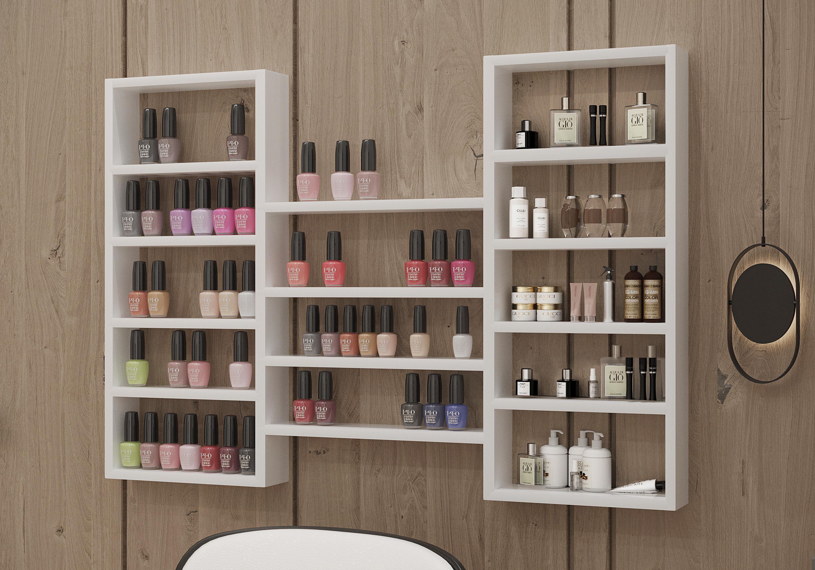 Полиця для гель лаків/косметики та декору 60x100x7 см Білий (27435307)