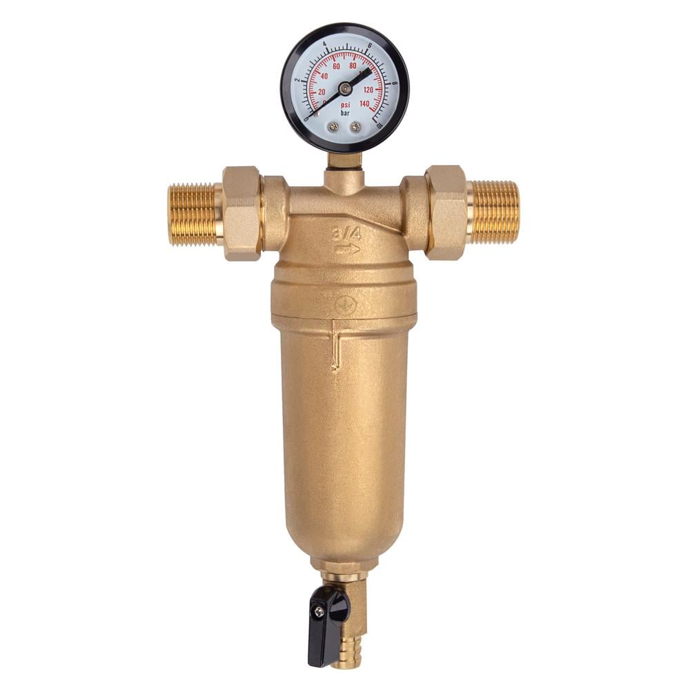 Фільтр промивний ITAL для гарячої води 1" 100 мкм з манометром IT100-H8920