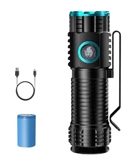 Фонарь ручной аккумуляторный Rablex RB901 с прищепкой/Li-ion 16340/Zoom/Type-C/1000 Lm (30151084ER)