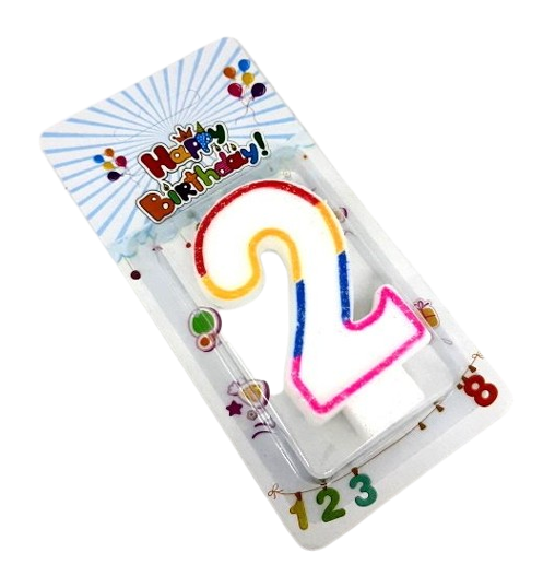 Свеча Stenson R90090 Цифра 2 (14070199)