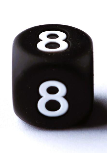 Бусина цифра 8 силиконовая для грызунков 12х12 мм Ø 2 мм 1 шт. Черный с белым (ГЗ1212ц08)