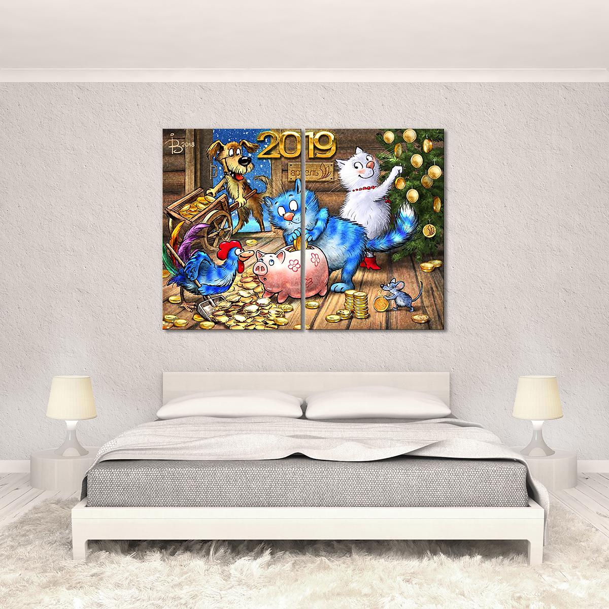 Модульная картина Артель 2019 2 модуля общий размер 80x120 см (_rinaz_2019192101)