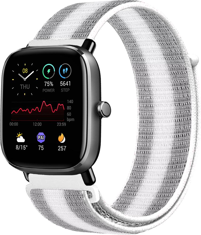 Ремешок нейлоновый Sport Loop для Amazfit GTS 2 mini Silver/White (14424-58)