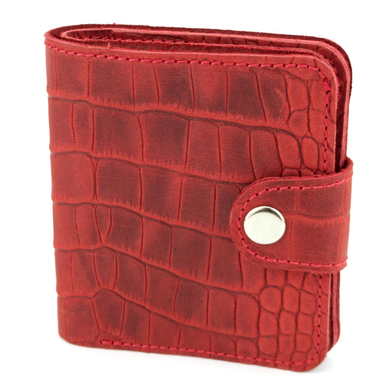 Кошелек женский кожаный София Крокодил Красный