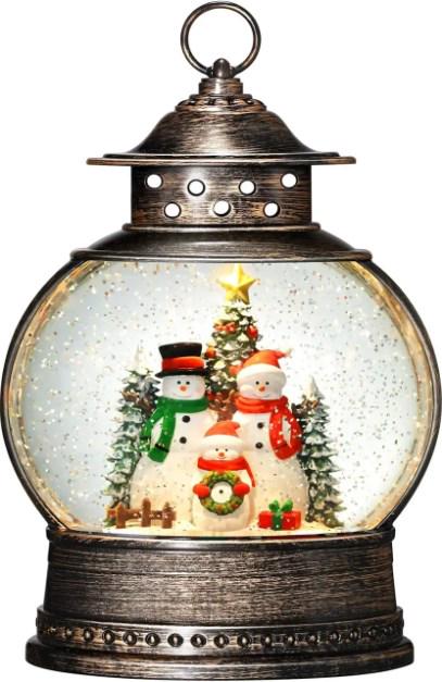 Фонарь музыкальный Снеговики WDL 2103C от батареек/USB-кабель Графитовый (21319825)